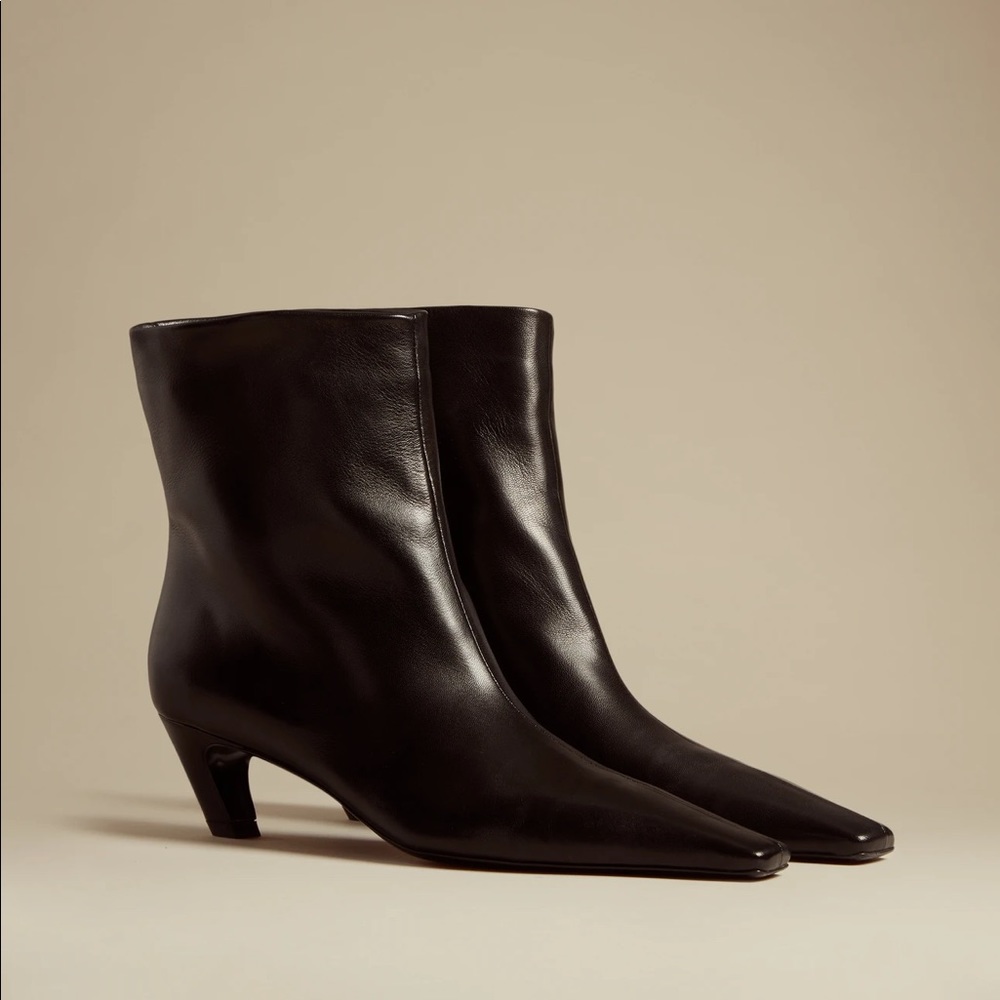 Khaite Black Leather Arizona Boot